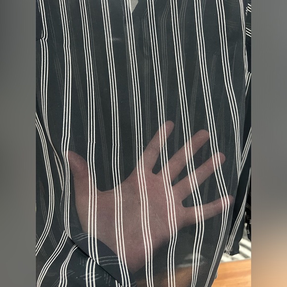 Sheer navy & white stripped flowy blouse - Picture 4 of 11